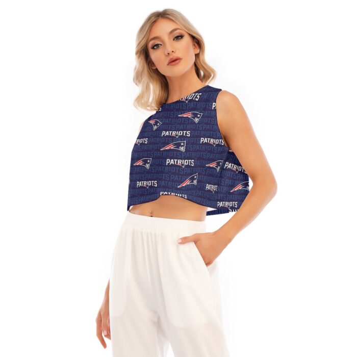 New England Patriots Zubaz All-Over Print Women's Sleeveless Cropped Top - Image 3