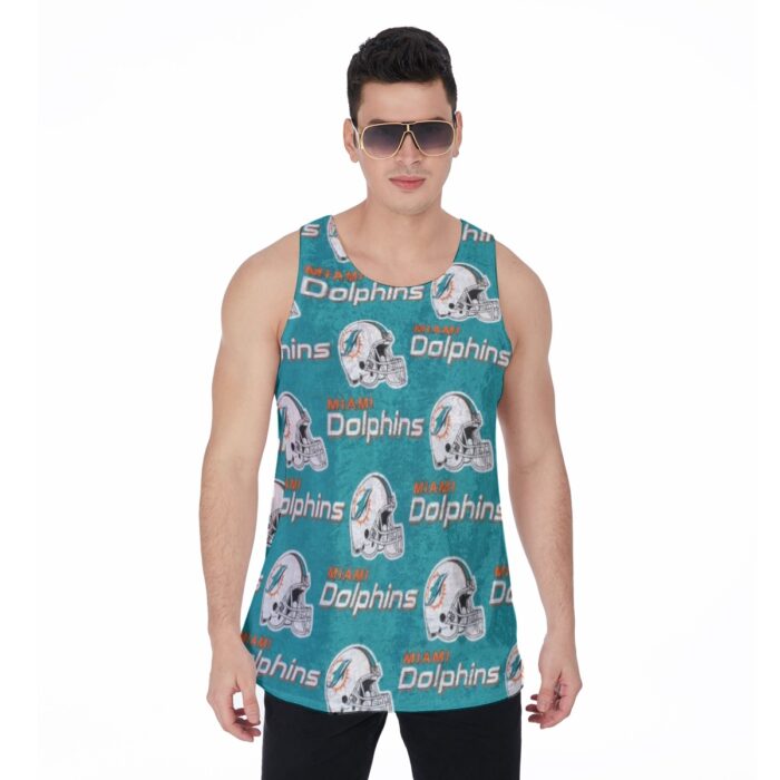 Miami Dolphins Zubaz All-Over Print Men's Tank Top | Velvet - Image 1
