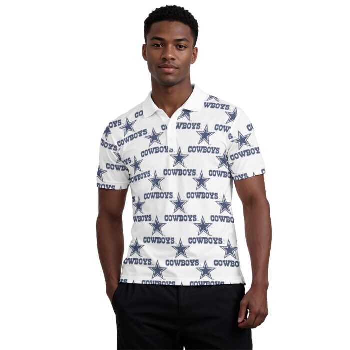 Dallas Cowboys Zubaz All-Over Print Men's Polo Collar Jersey - Image 2