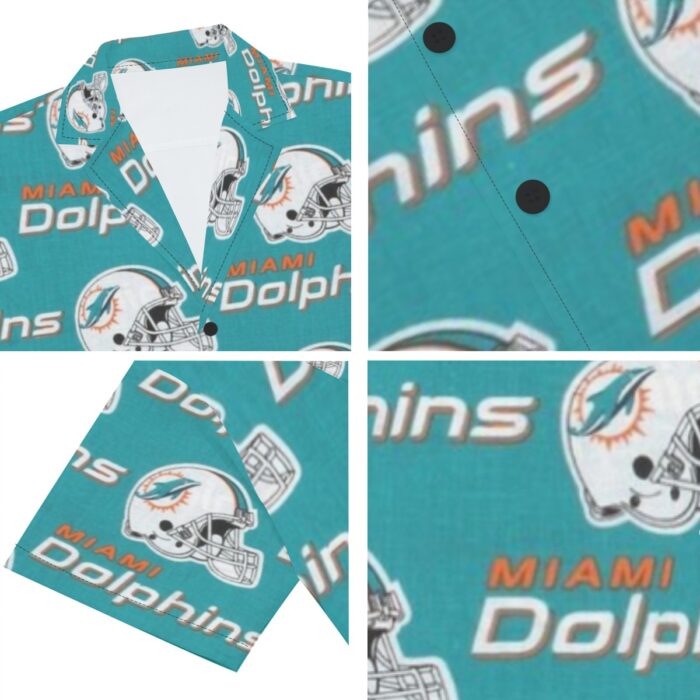 Miami Dolphins Zubaz All-Over Print Men's Deep V-neck Short Sleeve T-shirt - Image 7