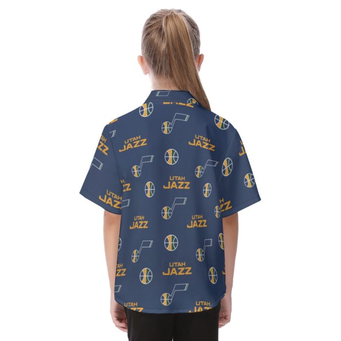 Utah Jazz Kid's Hawaiian Vacation Shirt - Image 4