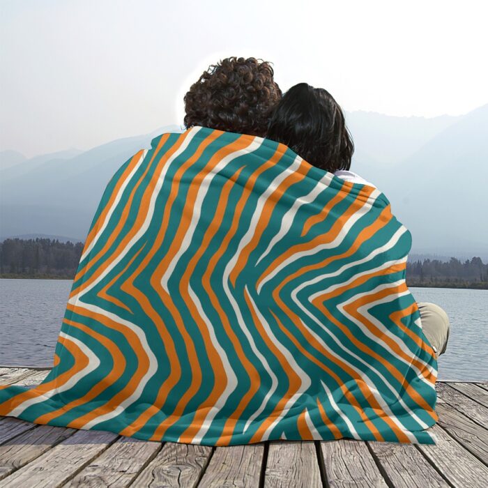 Miami Dolphins Zubaz Single-Side Printing Flannel Blanket - Image 2
