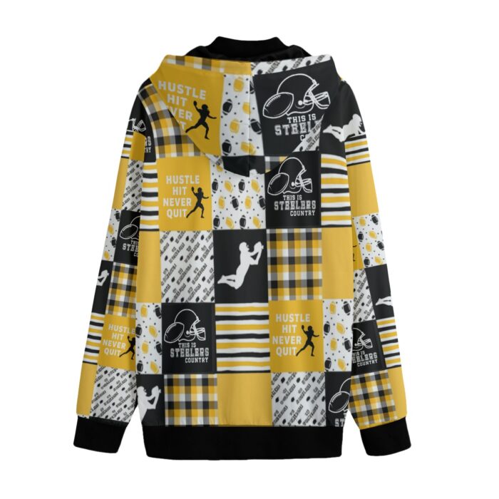 Pittsburgh Steelers Zubaz All-Over Print Men's Varsity Jacket - Image 1
