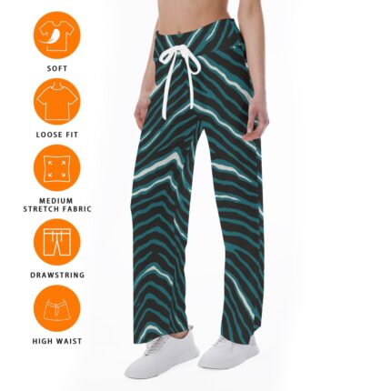 Philadelphia Eagles Zubaz All-Over Print Women's High-waisted Straight-leg Trousers