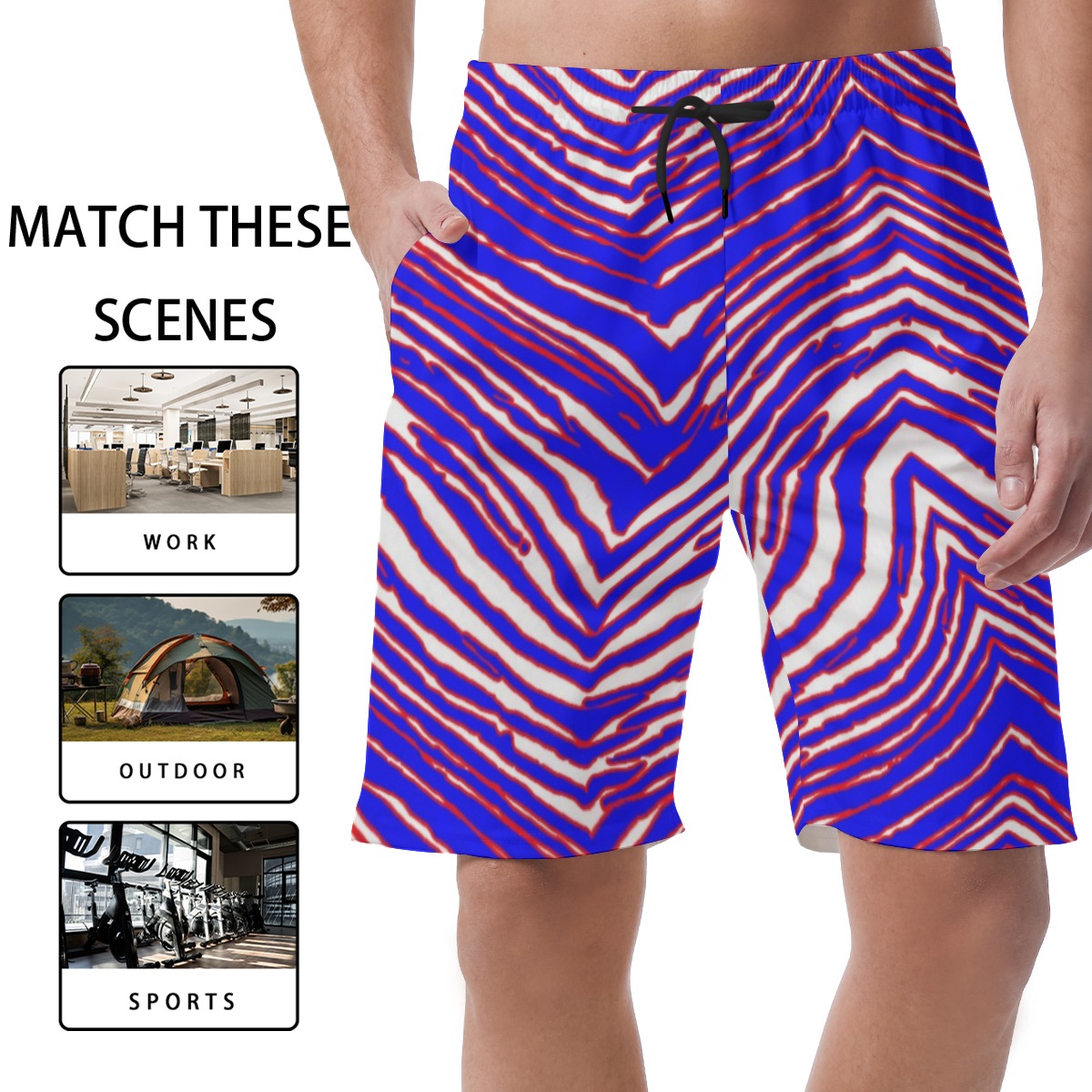 Buffalo Bills Zubaz All-Over Print Men's Short Pants - Image 2