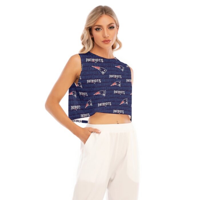 New England Patriots Zubaz All-Over Print Women's Sleeveless Cropped Top - Image 2