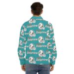 Miami Dolphins Zubaz All-Over Print Men's Lapel Collar Shirt With Concealed Placket