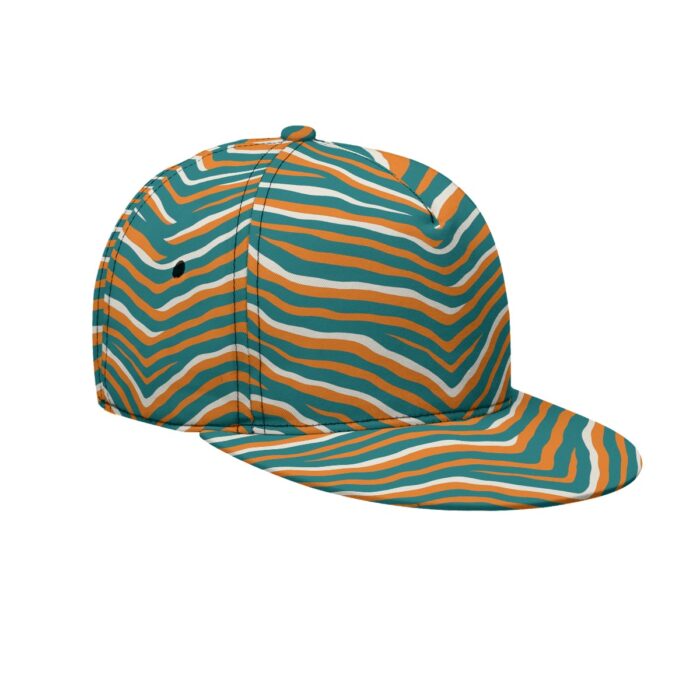 Miami Dolphins Zubaz All-Over Print Flat-Brim Baseball Cap With Box - Image 4