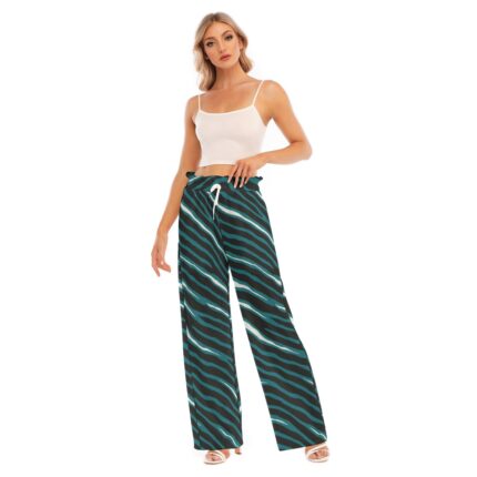 Philadelphia Eagles Zubaz All-Over Print Women's Waist Fungus Edge Wide-leg Pants