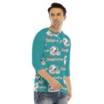 Miami Dolphins Zubaz All-Over Print Men's Bracelet Sleeve T-shirt With Button Closure - Image 3