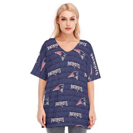 New England Patriots Zubaz All-Over Print Women's Bat Sleeves Blouse | 190GSM Cotton