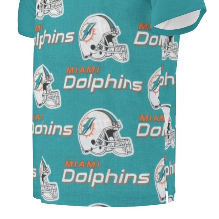 Miami Dolphins Zubaz All-Over Print  Men's African Dashiki Shirt - Image 3