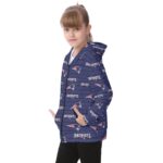 New England Patriots All-Over Print Kid's Heavy Fleece Zip Up Hoodie - Image 2