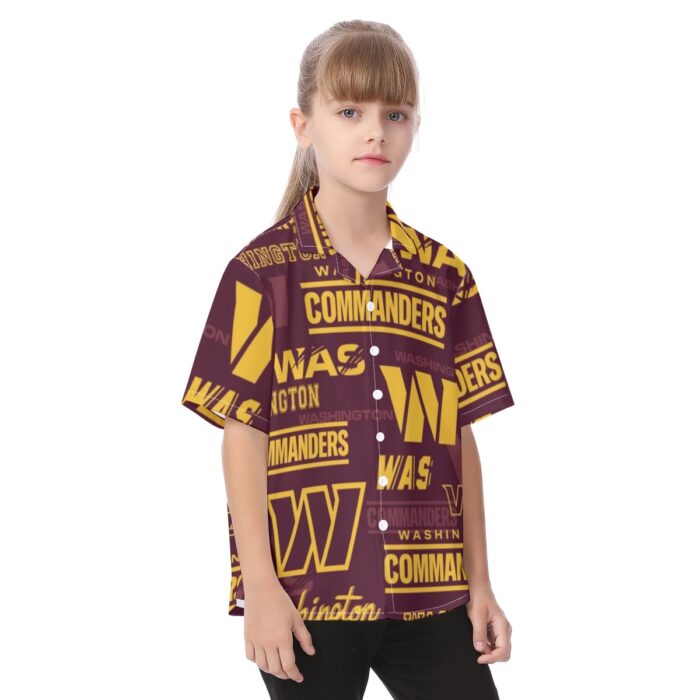 Washington Commanders  Kid's Hawaiian Vacation Shirt - Image 2