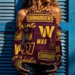 Washington Commanders Redskins Women's Cold Shoulder Sweatirt