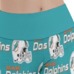 Miami Dolphins Zubaz All-Over Print Women's Reversible High-Waisted Yoga Pants - Image 2