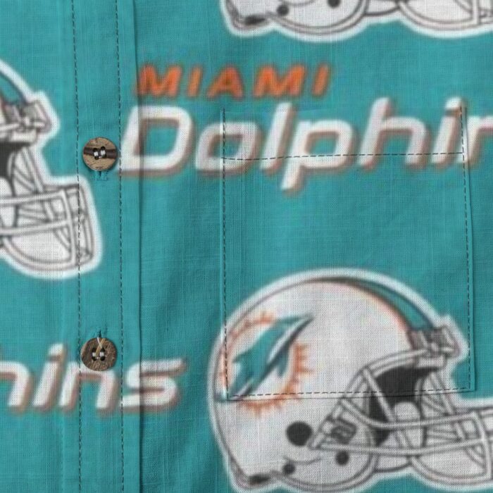 Miami Dolphins Zubaz All-Over Print Children's Shirt With Pocket | 125GSM Cotton - Image 2