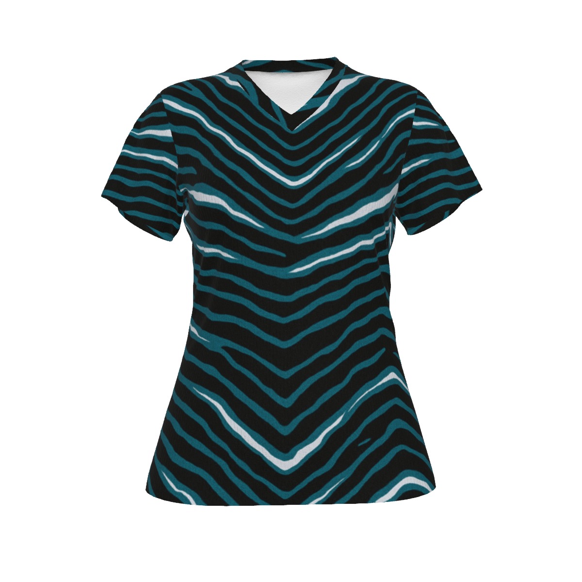 Philadelphia Eagles Zubaz All-Over Print Women's V-neck T-shirt