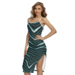 Philadelphia Eagles Zubaz All-Over Print Women's Back Cross Cami Dress - Image 3