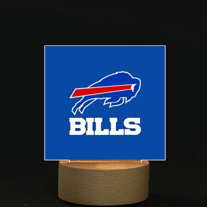 Buffalo Bills Zubaz Square Shape Acrylic board with Light - Image 1