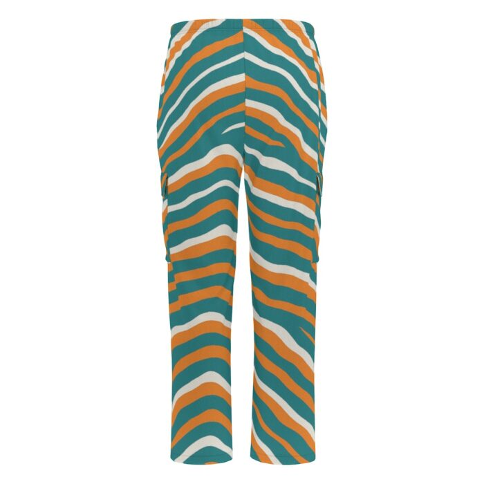 Miami Dolphins Zubaz All-Over Print Men's Cargo Pants|220GSM Birdseye - Image 4