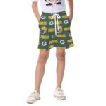 Green Bay Packers All-Over Print Kid's Beach Shorts - Image 2