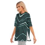 Philadelphia Eagles Zubaz Women's Short Sleeves T-shirt With Hem Split - Image 3
