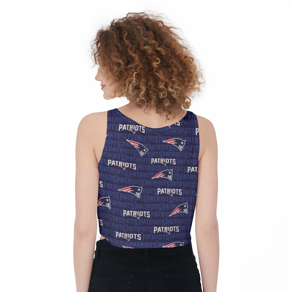 New England Patriots Zubaz All-Over Print Crop-Tank Top