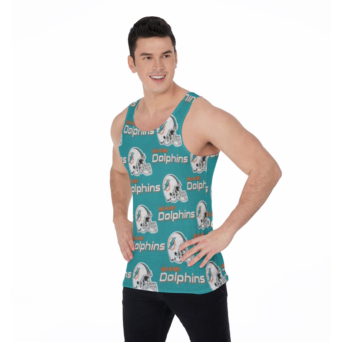 Miami Dolphins Zubaz All-Over Print Men's Tank Top - Image 3