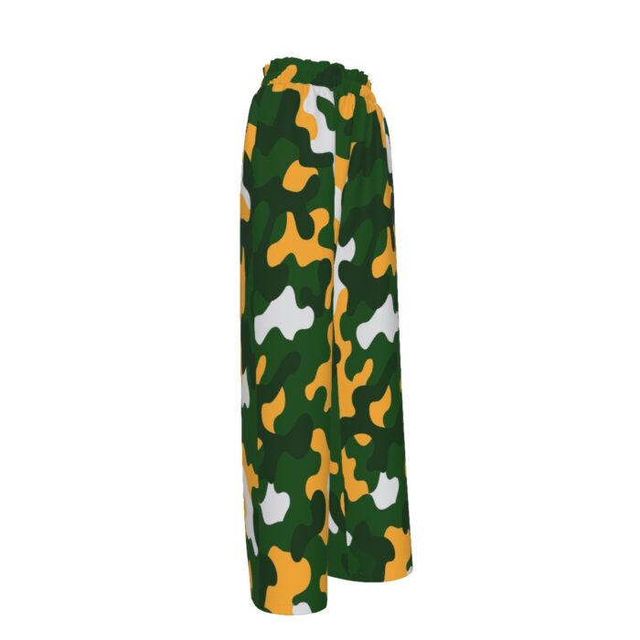 Green Bay Packers All-Over Print Women's Faux Silk Wide-Leg Pants - Image 2