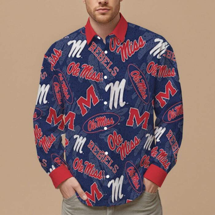 Mississippi Ole Miss Rebels Men's Slim Fit Long Sleeve Shirt - Image 1