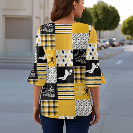 Pittsburgh Steelers All-Over Print Women's T-shirt With 3/4 Sleeve
