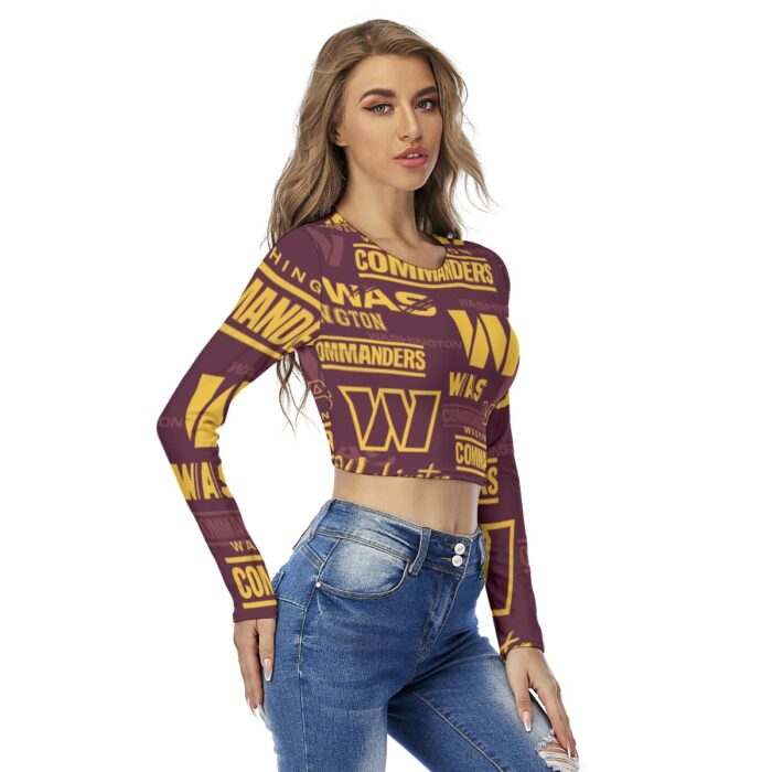 Washington Commanders Women's Round Neck Crop Top T-Shirt - Image 2