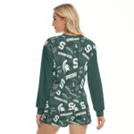 Michigan State  - Spartans Women's Short Sweatshirt And Pants Suit - Image 4