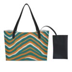 Miami Dolphins Zubaz Shopping Tote Bag With Black Mini Purse - Image 2