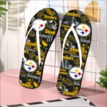 Pittsburgh Steelers Zubaz All-Over Print Men's Flip Flops - Image 2