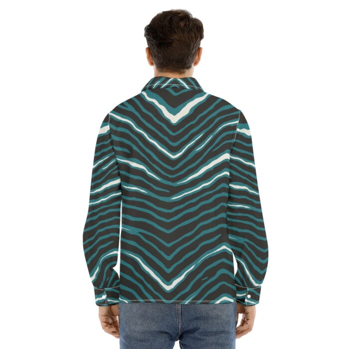 Philadelphia Eagles Zubaz All-Over Print Men's Lapel Collar Shirt With Concealed Placket - Image 4