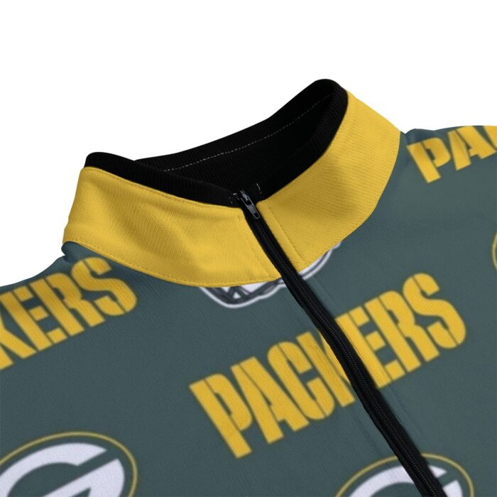 Green Bay Packers All-Over Print Men's Stand-up Collar Sweater With Zipper Closure - Image 1