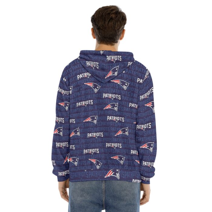 New England Patriots All-Over Print Men's Pullover Hoodie | Velvet - Image 1