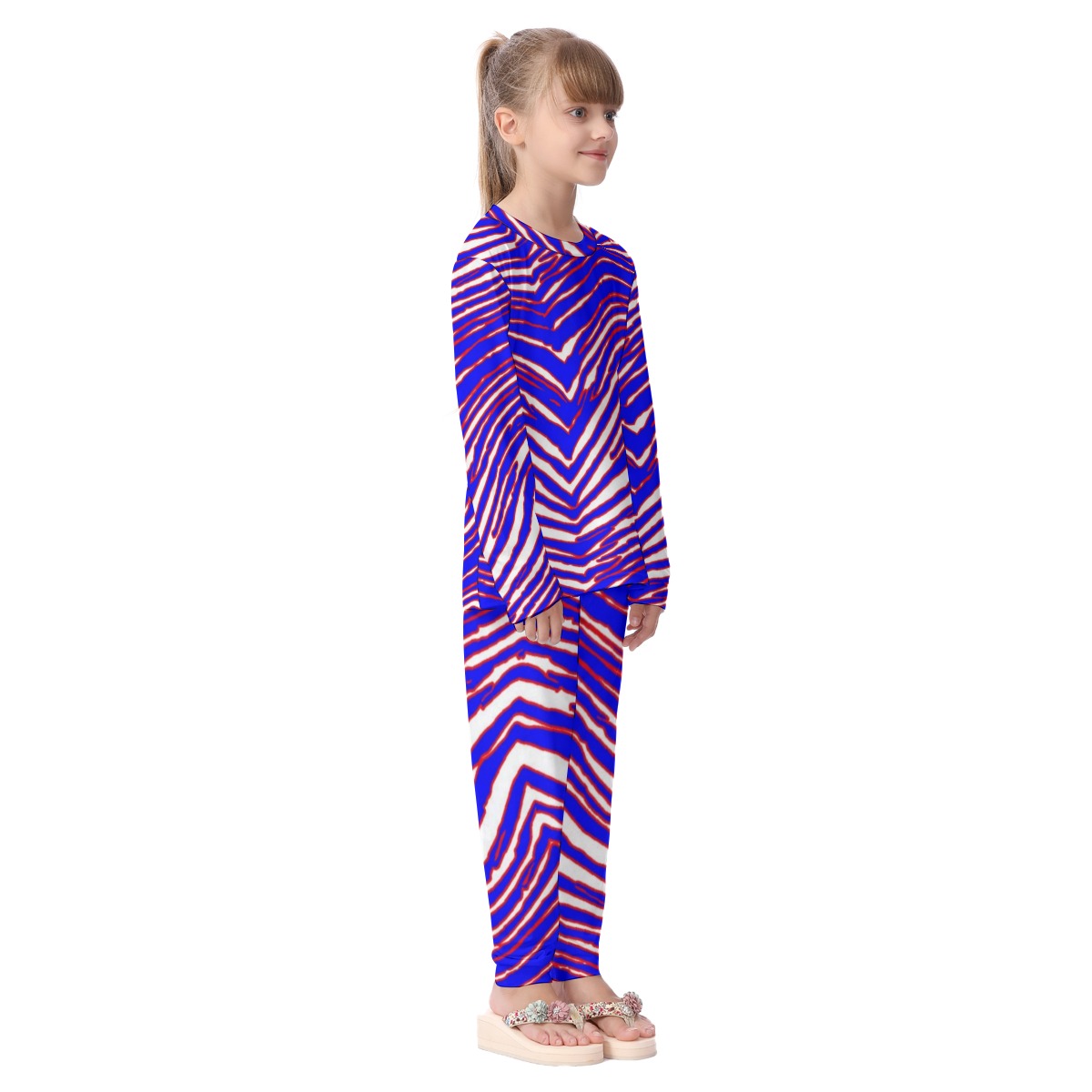 Buffalo Bills Zubaz All-Over Print Kid's Pajamas Set - Image 4