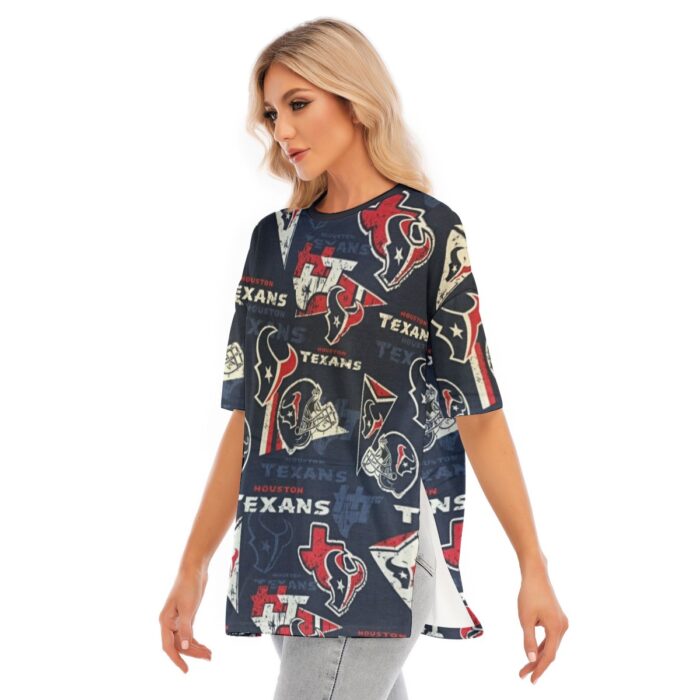 Houston Texans Women's Short Sleeves T-shirt With Hem Split - Image 3
