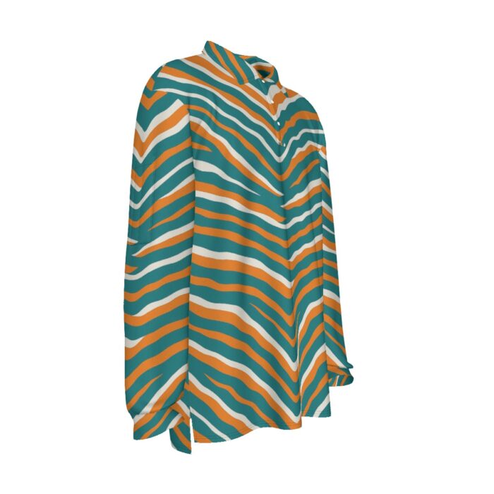 Miami Dolphins Zubaz All-Over Print Men's Long Sleeve Polo Shirt - Image 4