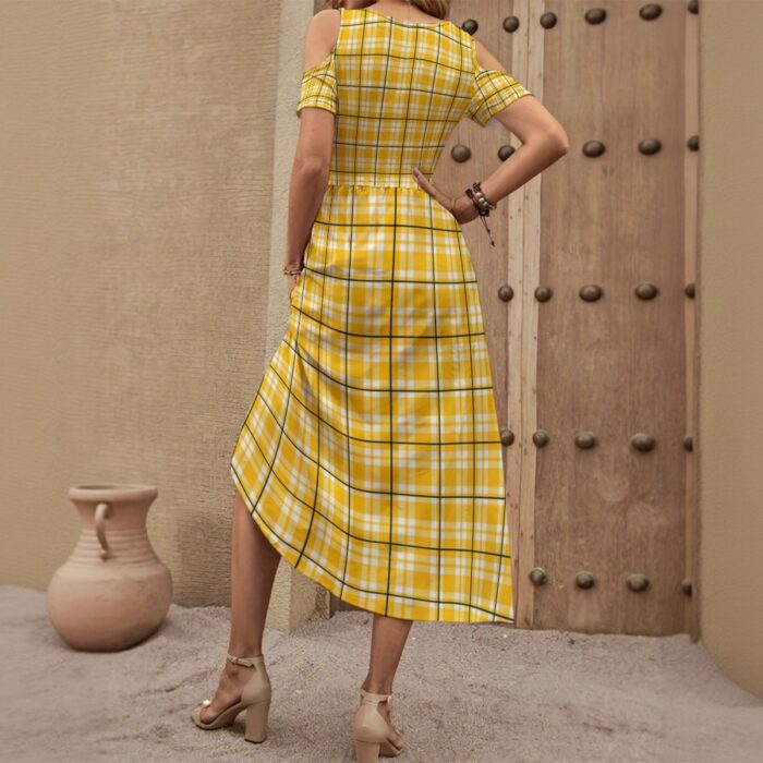 Pittsburgh Steelers All-Over Print Women's V-neck Off-shoulder Dress - Image 1