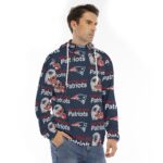 New England Patriots All-Over Print Men's Hoodie With Placket Double Zipper - Image 4