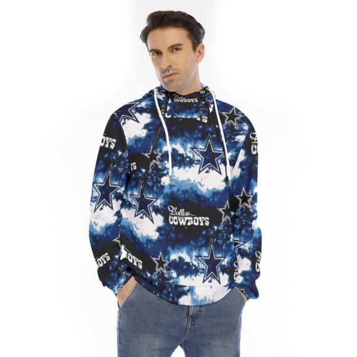 Dallas Cowboys Zubaz All-Over Print Men's Hoodie With Placket Double Zipper - Image 4