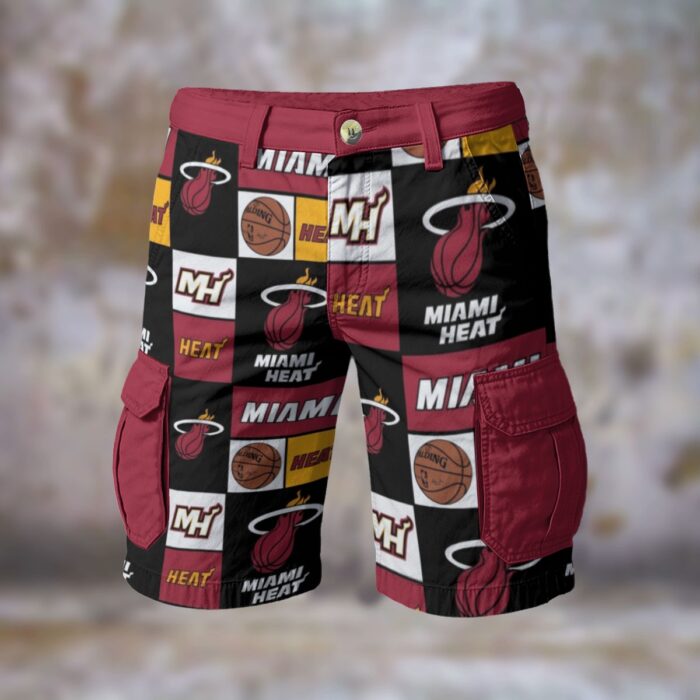 Miami Heat basketball Cargo Shorts - Image 3