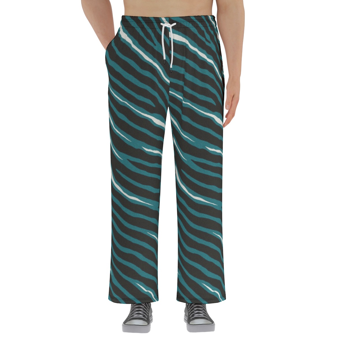 Philadelphia Eagles Zubaz All-Over Print Unisex Knitted Fleece Wide Leg Pants