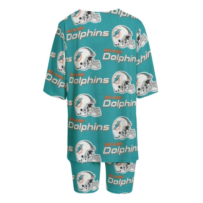 Miami Dolphins Zubaz All-Over Print Women's T-shirt Set With Short Sleeve - Image 4