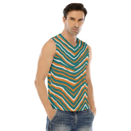 Miami Dolphins Zubaz All-Over Print Men's V-neck Tank Top