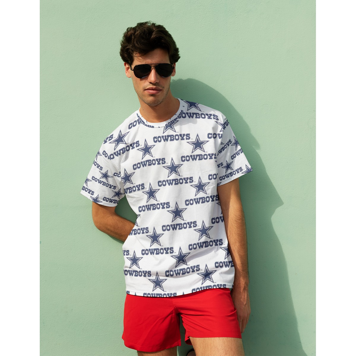 Dallas Cowboys Zubaz All-Over Print Men's O-Neck T-Shirt - Image 2